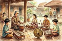 gambar-ilustrasi-Anak-Anak-Belajar-Gamelan-jawa gambar ilustrasi Anak-Anak Belajar Gamelan jawa