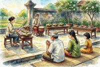 gambar-ilustrasi-Mendengarkan-Gamelan gambar ilustrasi Mendengarkan Gamelan