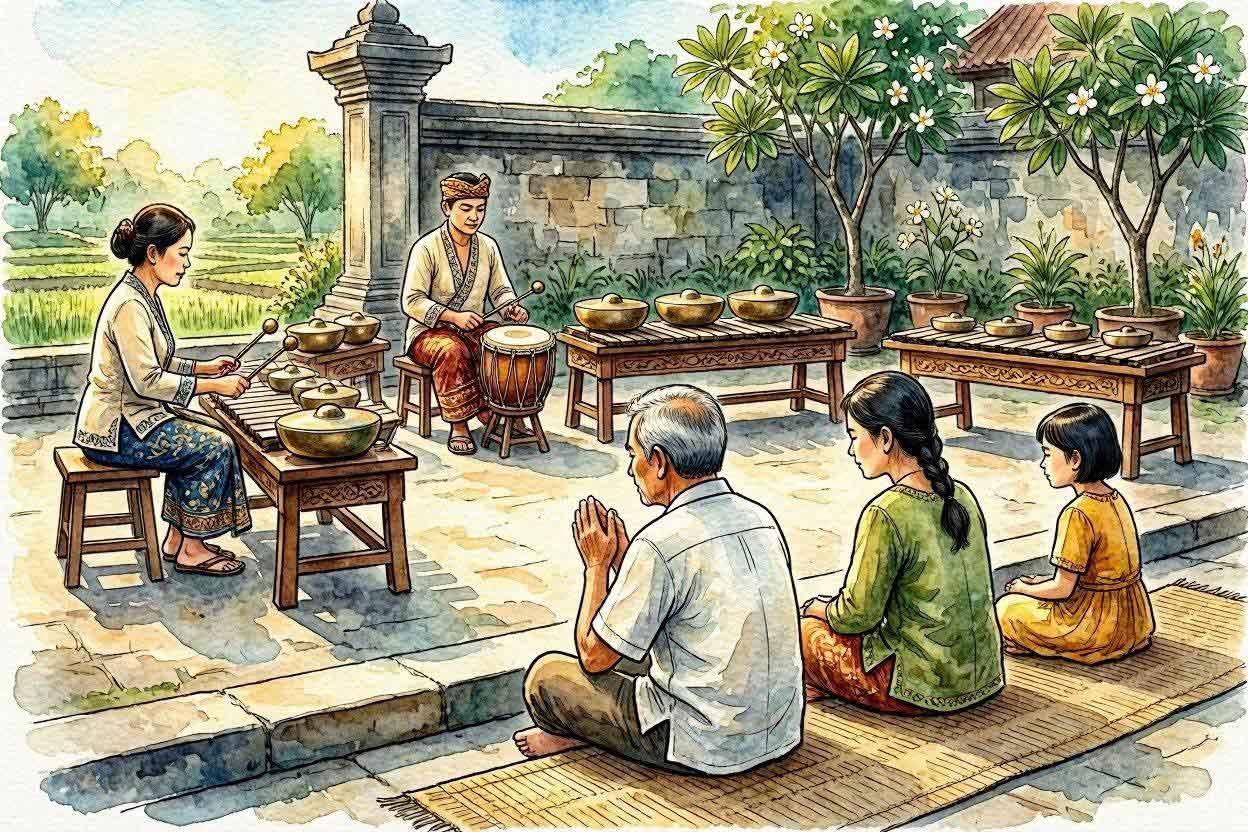 gambar-ilustrasi-Mendengarkan-Gamelan gambar ilustrasi Mendengarkan Gamelan